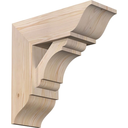 Ekena Millwork Olympic Traditional Smooth Bracket w/ Offset Brace, Douglas Fir, 7 1/2"W x 20"D x 20"H BKT0806X20X20OLY01SDF
